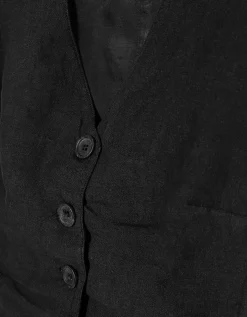 Leinen-Weste mit Binde-Detail