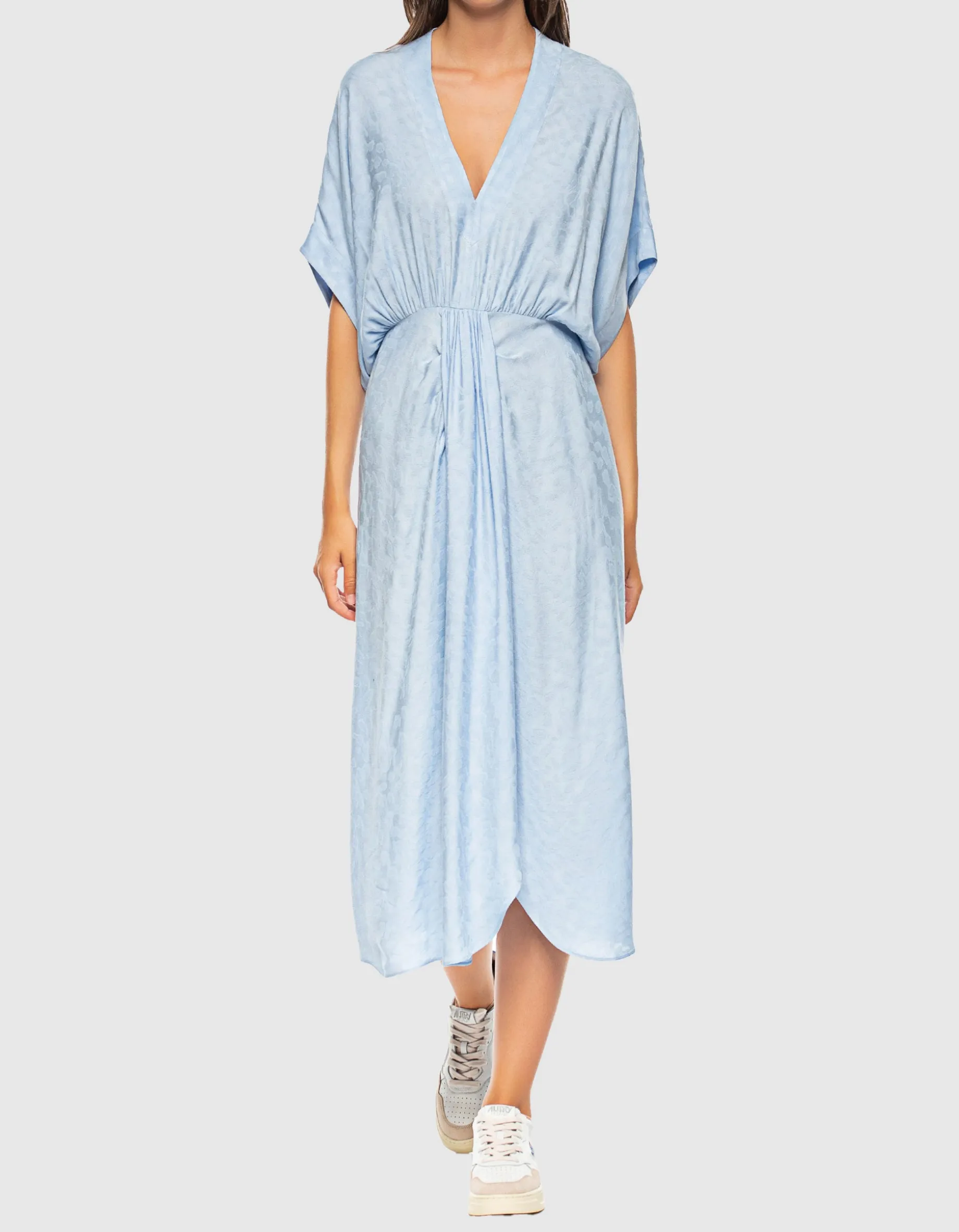 Leo-Jacquard-Kleid im Kaftan-Stil