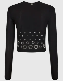 Longsleeve mit Metall-Ösen