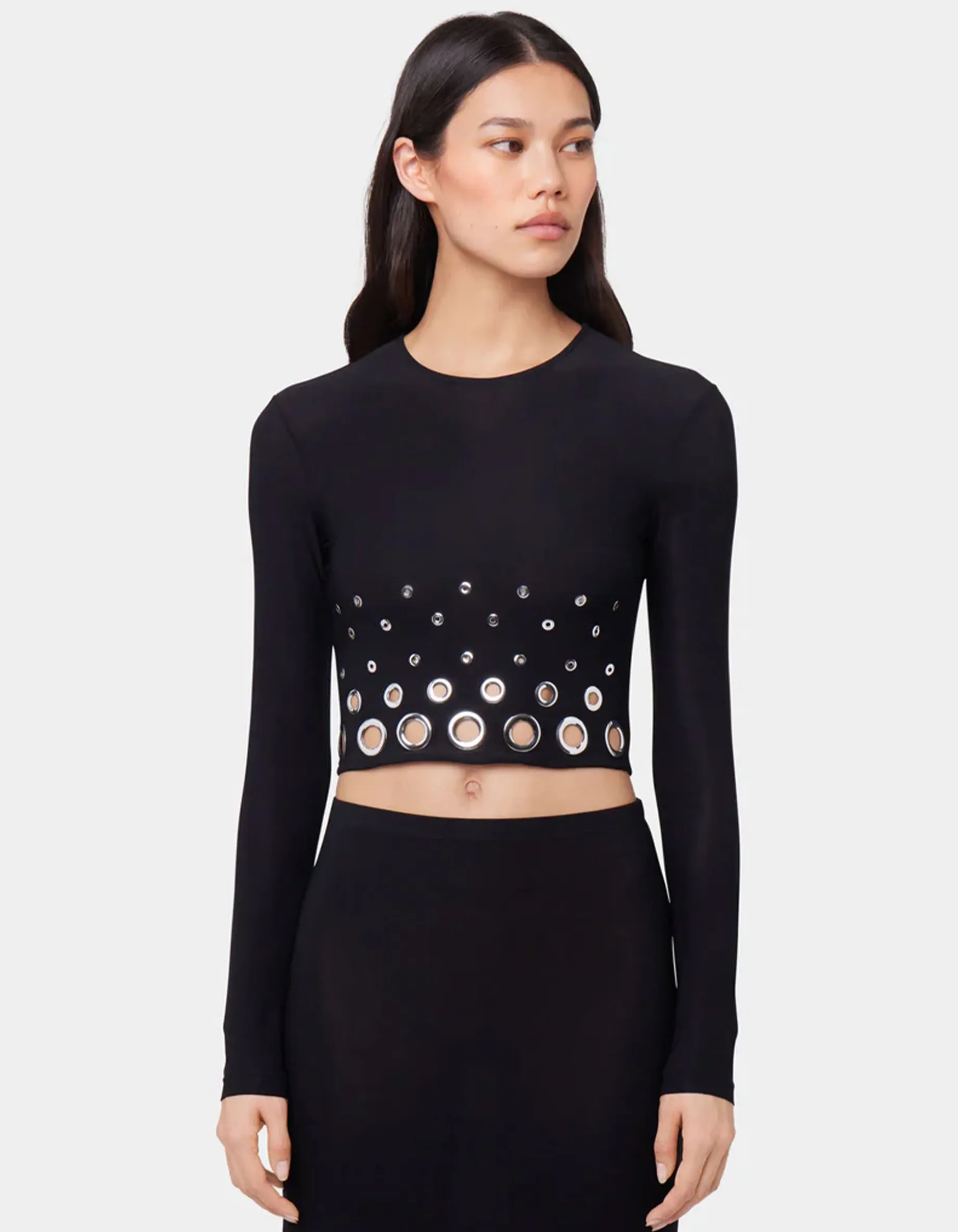 Longsleeve mit Metall-Ösen