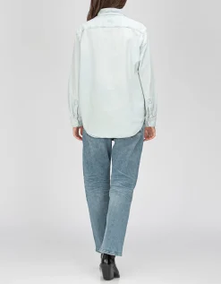 Loose-Fit Jeanshemd im Washed-Out Look