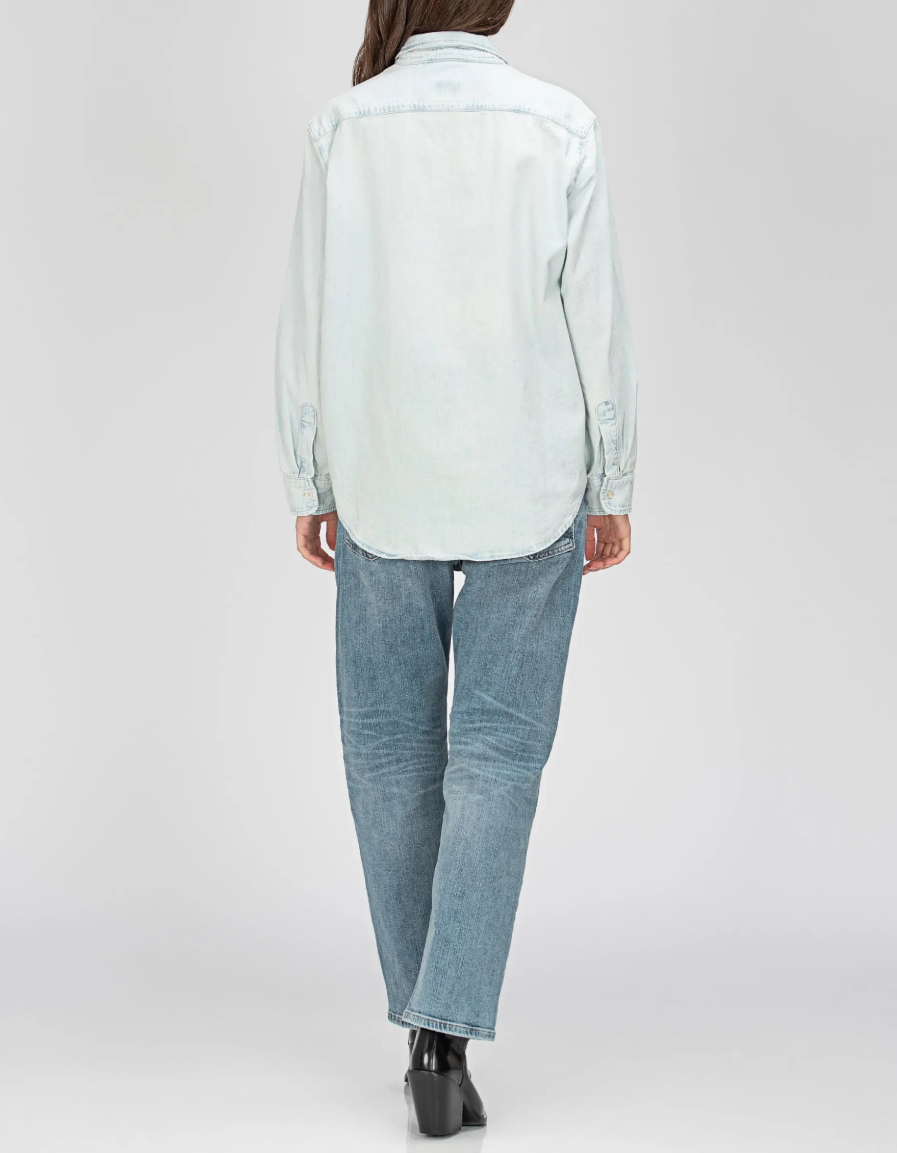Loose-Fit Jeanshemd im Washed-Out Look