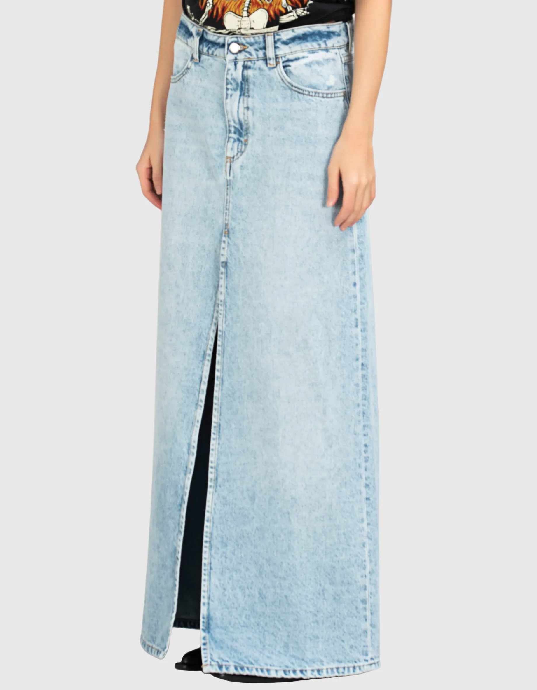 Maxi Jeans-Rock Sandy mit Gehschlitz