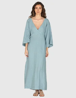 Maxi Leinen-Kleid