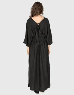 Maxi Leinen-Kleid