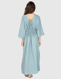 Maxi Leinen-Kleid