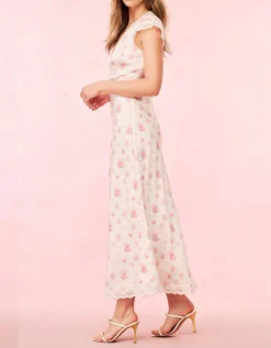 Maxi Seiden-Mix-Kleid Theodore