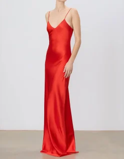 Maxi Seiden-Trägerkleid Mila