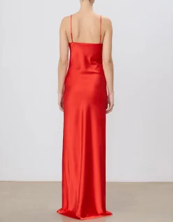 Maxi Seiden-Trägerkleid Mila