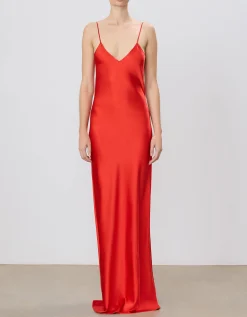 Maxi Seiden-Trägerkleid Mila