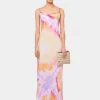 Maxi-Batik-Kleid mit abnehmbaren Ketten-Trägern