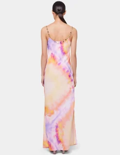 Maxi-Batik-Kleid mit abnehmbaren Ketten-Trägern