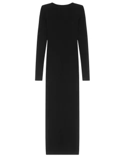Maxi-Feinripp-Kleid mit Rundhalsausschnitt