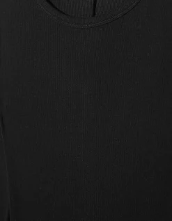 Maxi-Feinripp-Kleid mit Rundhalsausschnitt
