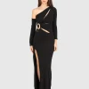 Maxi-Kleid mit Cut-Outs und Metall-Verzierung