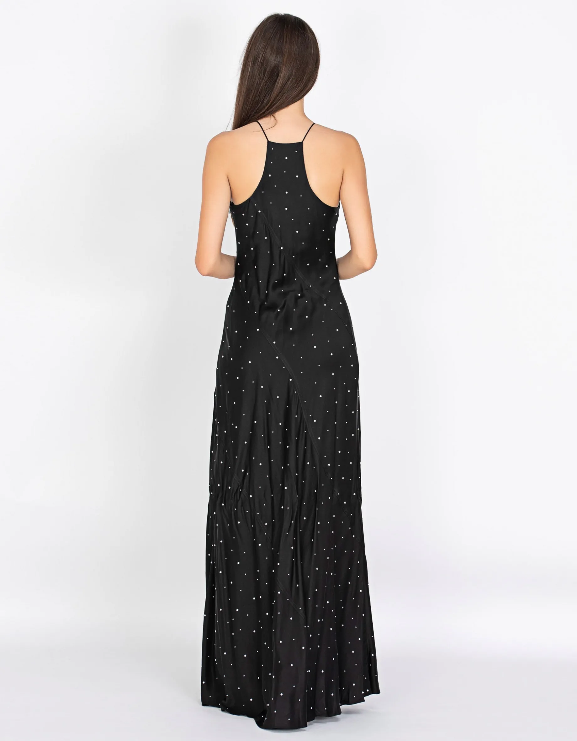 Maxi-Kleid mit Nieten-Verzierungen