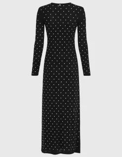 Maxi-Kleid mit Schmucksteinen