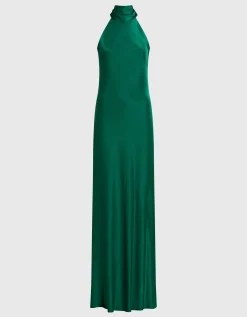 Maxi-Satin-Kleid mit Binde-Detail