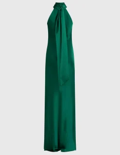 Maxi-Satin-Kleid mit Binde-Detail