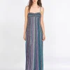 Maxi-Trägerkleid mit Pailletten und Effektgarn