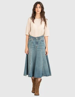 Midi Jeans Rock
