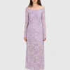 Midi Spitzen-Kleid mit Knotendetail