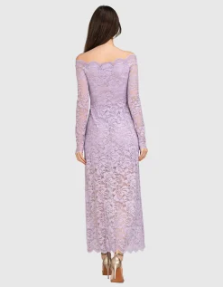 Midi Spitzen-Kleid mit Knotendetail