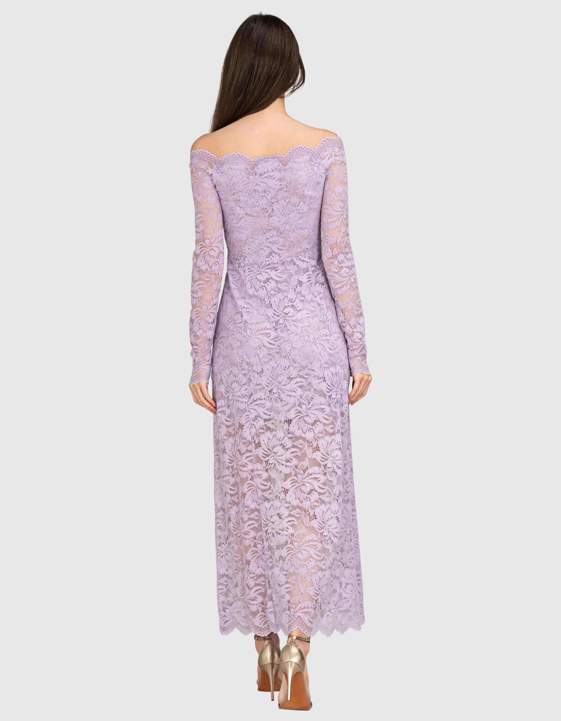 Midi Spitzen-Kleid mit Knotendetail