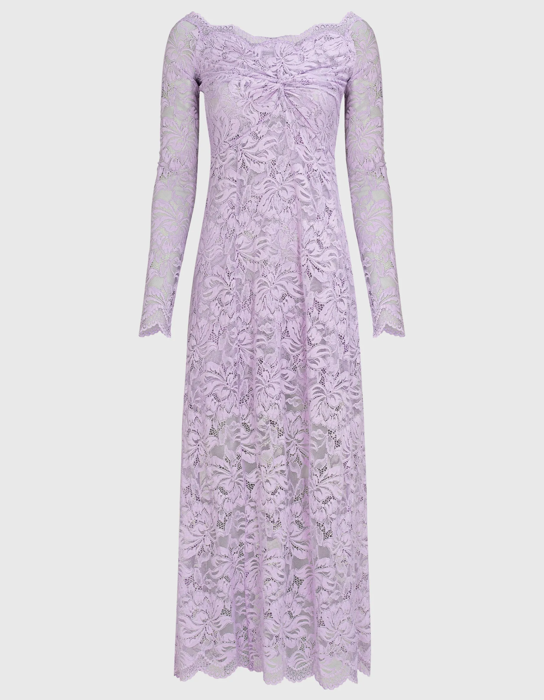 Midi Spitzen-Kleid mit Knotendetail