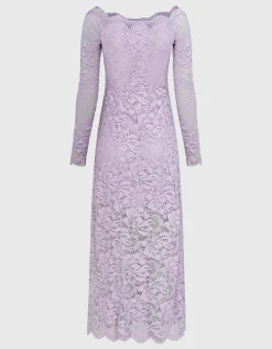 Midi Spitzen-Kleid mit Knotendetail