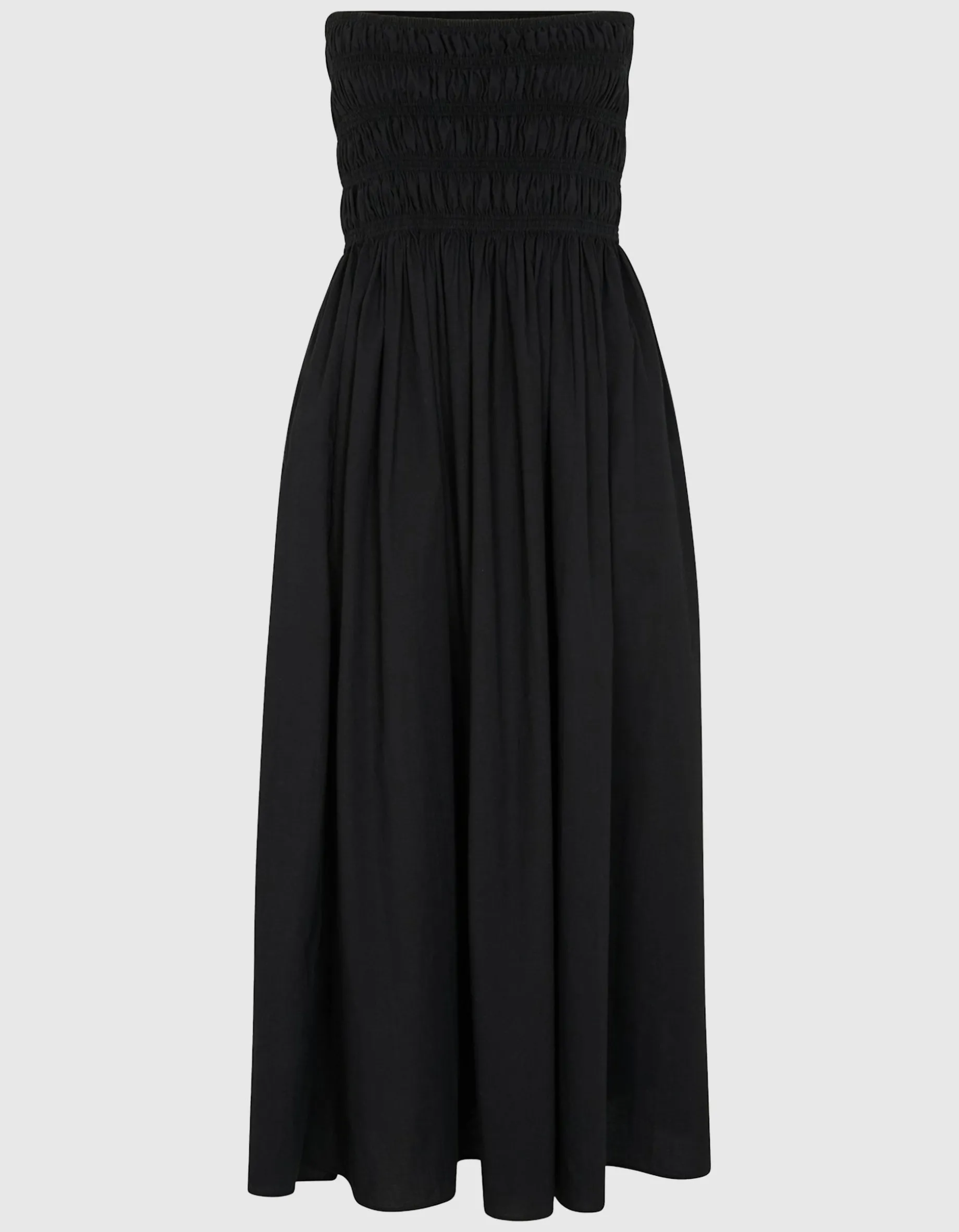 Midi-Bandeau-Popeline Kleid