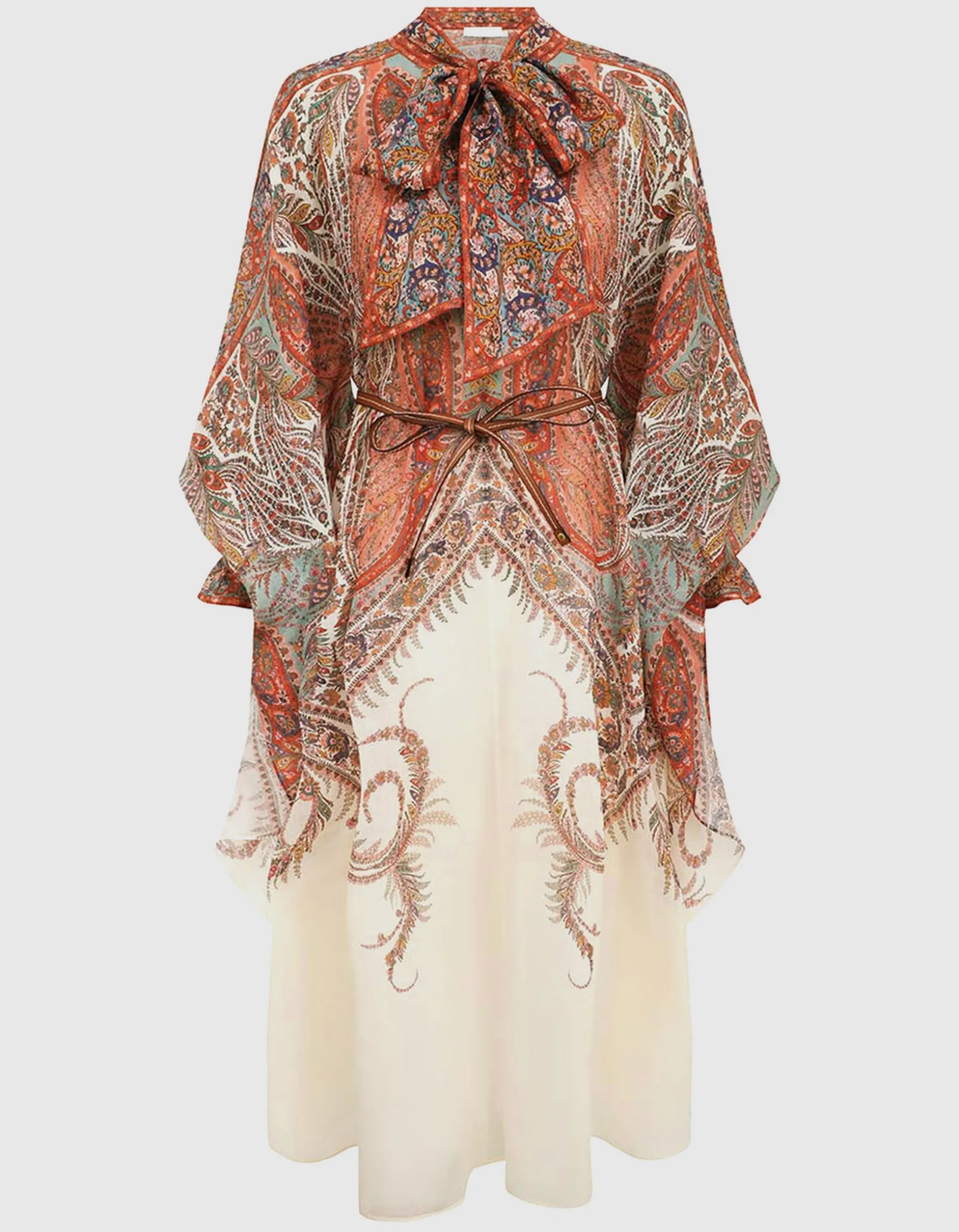 Midi-Kleid Rhiannon im Cape-Stil mit Bindegürtel