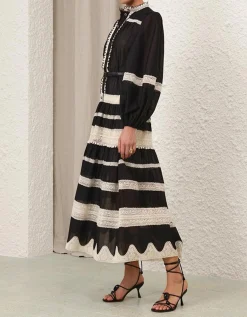 Midi-Kleid Rhiannon Lace Billow mit Spitzendetails