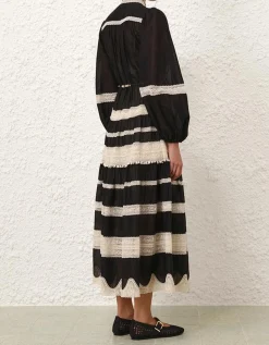 Midi-Kleid Rhiannon Lace Billow mit Spitzendetails