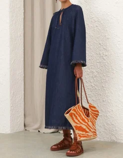 Midi-Kleid Rhiannon mit Fransen