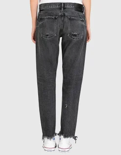 Mid-Waist Destroyed Jeans