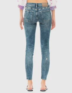 Mid-Waist Skinny Jeans mit Destroyed-Details