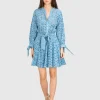 Mini Leinen-Kleid mit Bindegürtel