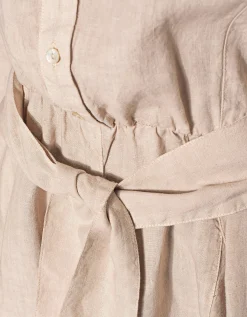Mini Leinen-Kleid mit Bindegürtel