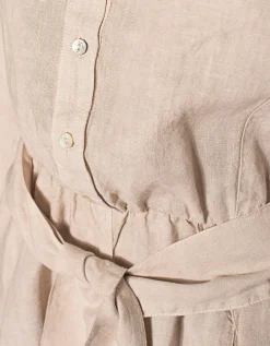 Mini Leinen-Kleid mit Bindegürtel