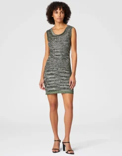 Mini Strick-Kleid mit Pailletten-Besatz