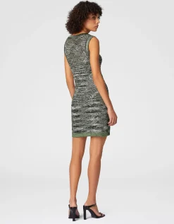 Mini Strick-Kleid mit Pailletten-Besatz