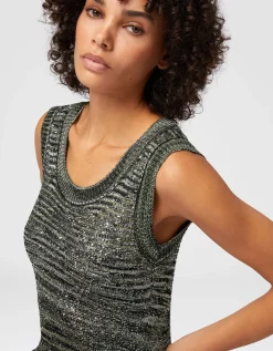 Mini Strick-Kleid mit Pailletten-Besatz