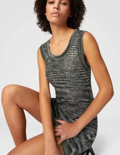 Mini Strick-Kleid mit Pailletten-Besatz