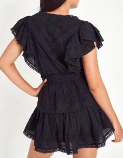 Mini Volant-Kleid Gwen mit Spitzen-Details