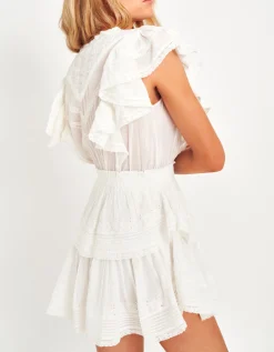 Mini Volant-Kleid Gwen mit Spitzen-Details