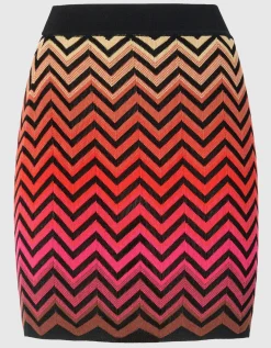 Minirock aus Baumwolle und Viskose mit Dégradé Chevron