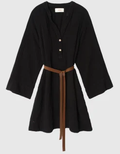 Musselin-Kleid Carlotta mit Bindegürtel