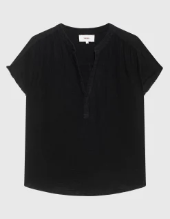Musselin-Kurzarm-Bluse Kane