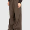 Nadelstreifen-Wide-Leg Woll-Hose